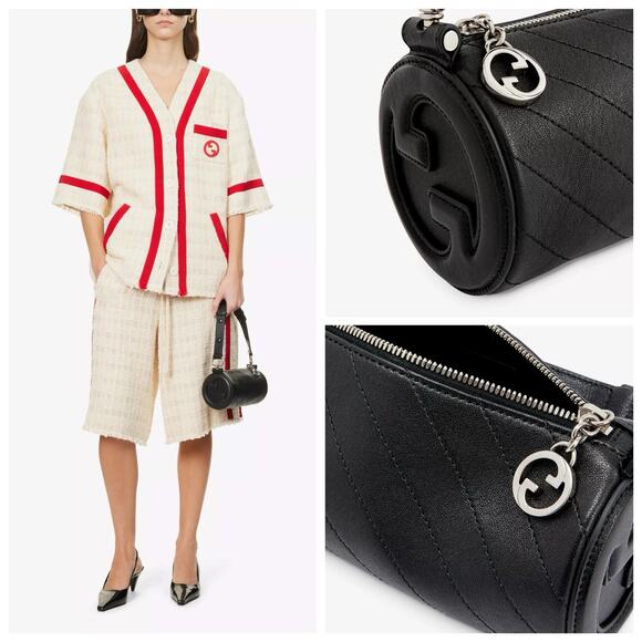 Gucci Blondie Mini Shoulder Bag Black Leather Adjustable Strap NIB $1,800 - Picture 3 of 14